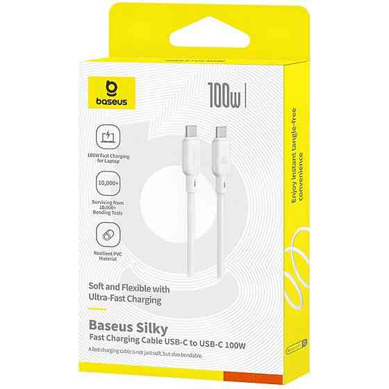 Дата кабель Baseus Silky Series OS Fast Charging Type-C to Type-C 100W (2m) (P10377704) Херсон
