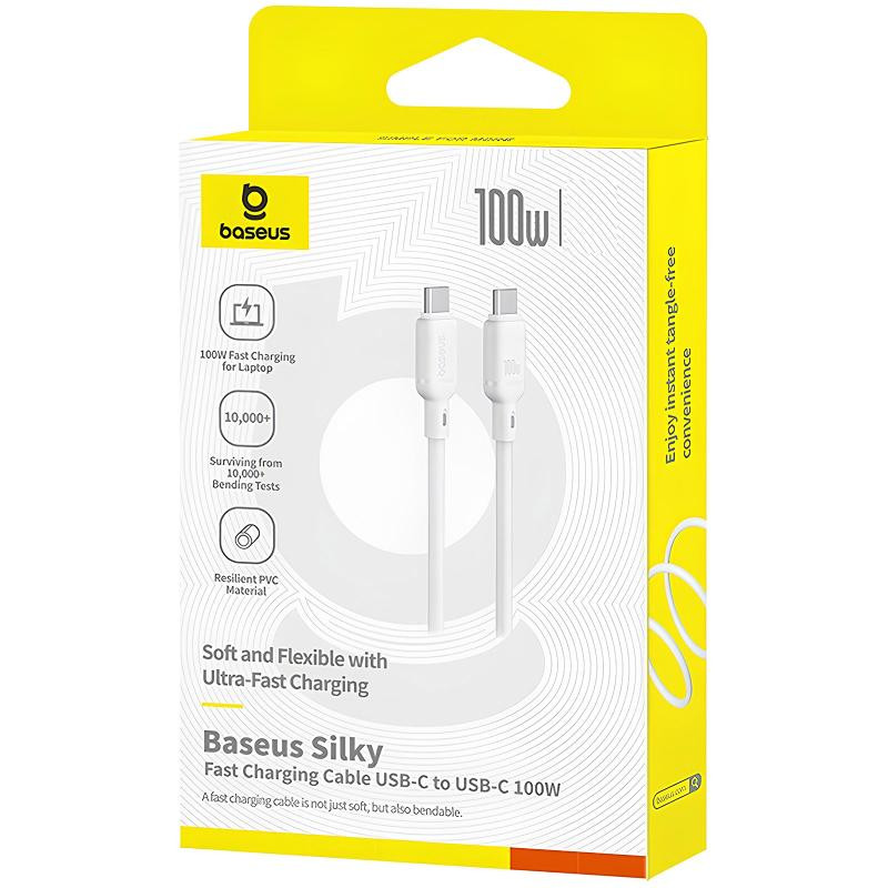 Дата кабель Baseus Silky Series OS Fast Charging Type-C to Type-C 100W (2m) (P10377704) Херсон - зображення 5