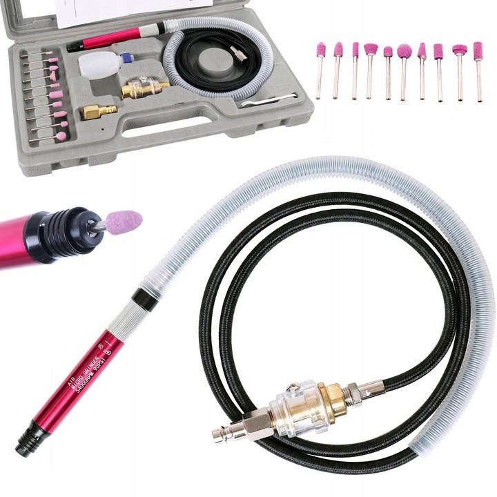 Зачистная машинка (гравёр) пневматическая с комплектом шлифовальных камней AIRKRAFT AT-010K Харьков - изображение 4