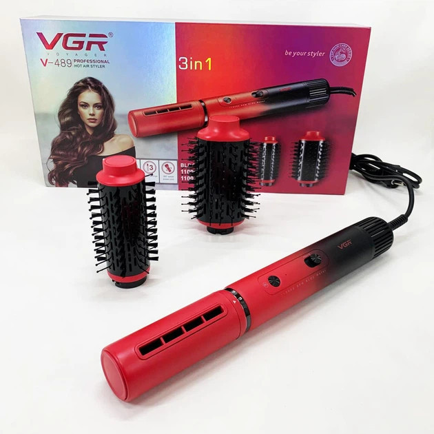 Фен-стайлер VGR V-489 RED 1300 Вт красный Киев - изображение 5