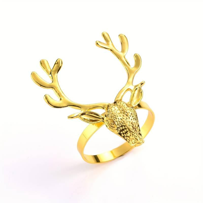 Набор колец для салфеток Олени 6 шт золотые Mv055 Одеса - зображення 3