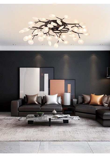 Люстра стельова на 28 лампочок H686/28-bk-fr-k Чорний 23х75х75 см. Київ - зображення 1