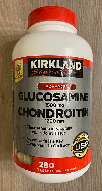 Глюкозамін 1500 мг, хондроїтин 1200 мг, 280 каплетів Kirkland США. Тернополь - изображение 1