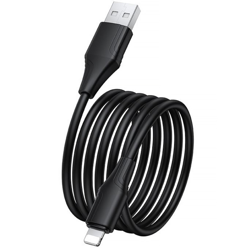 Уценка Дата кабель Hoco X124 Bien silicone USB to Lightning 2.4A (1m) Херсон - зображення 2