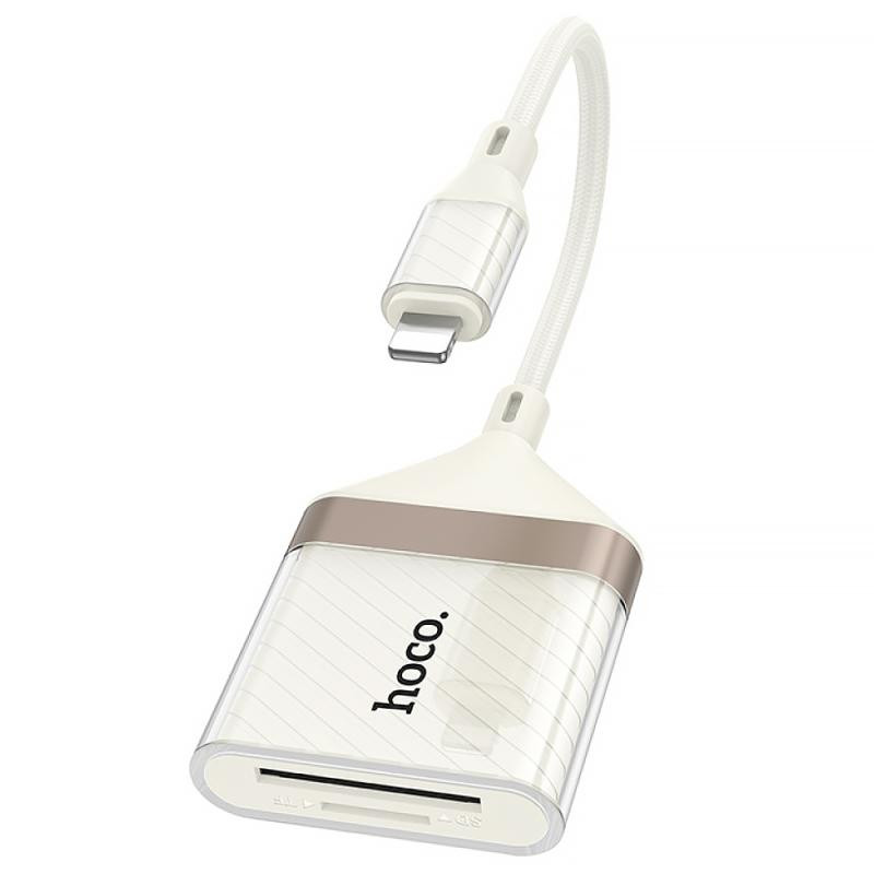 Переходник Hoco UA40 Crystal 2in1 Lightning to SD/TF (0.15m) Херсон - зображення 1
