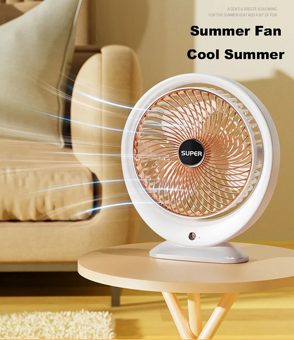 Вентилятор настольний с поворотом 180° 19128 4.5 Вт белый Киев - изображение 2