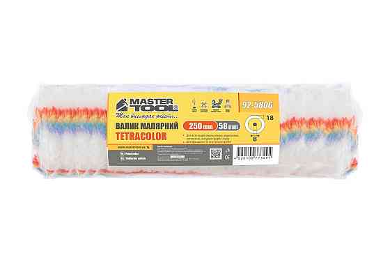 Валик малярный MASTERTOOL Tetracolor фасадный 58/250/18 мм Ø 8 мм 92-5806 Харьков
