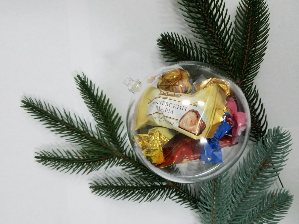 Прозрачный пластиковый разъемный шар 8 см для фото Київ - зображення 12