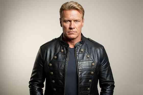 Мужская байкерская куртка с латунной фурнитурой Київ