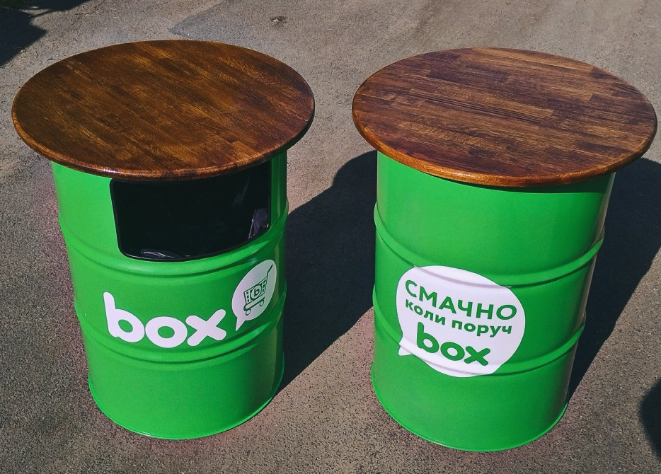 Стіл бочка з вашим логотипом для кафе, фудкорту | Брендовані бочки Київ - зображення 7
