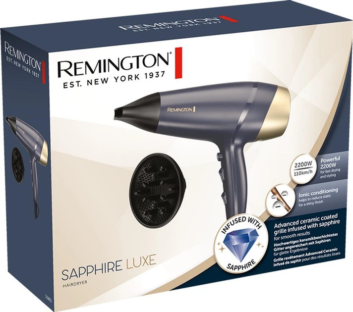 Фен Remington Sapphire Luxe Hairdryer D5805 2200 Вт синий Київ - зображення 10