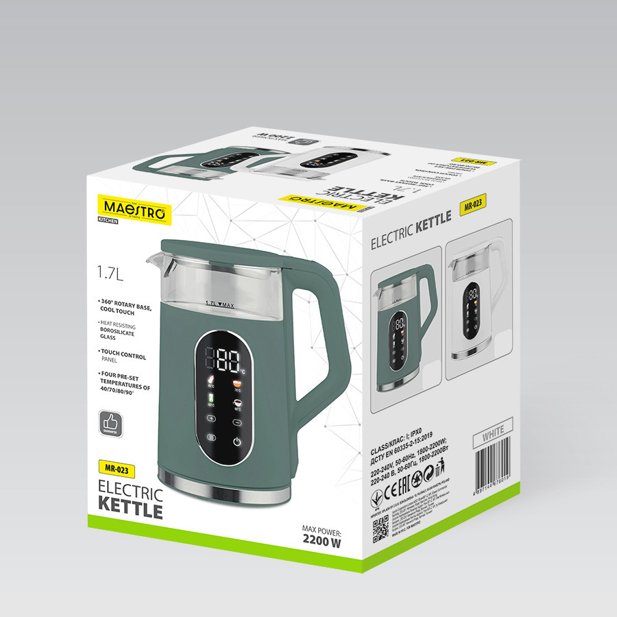Электрочайник Maestro MR-023-White 1.7 л белый Київ - зображення 6