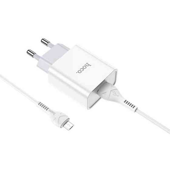 Мережевий зарядний пристрій Hoco C81A 10.5W Asombroso USB + cable USB to MicroUSB White Харьков