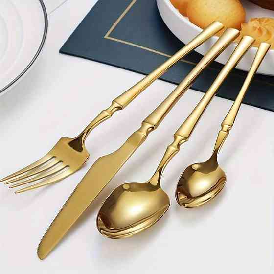 Набор столовых приборов Leeseph 30 предметов 6 персон золото Mv067 Одеса