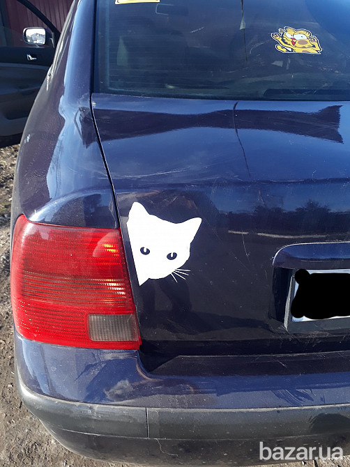 Наклейка на авто Кот на авто Чёрная ,Белая светоотражающая Бориспіль - зображення 6