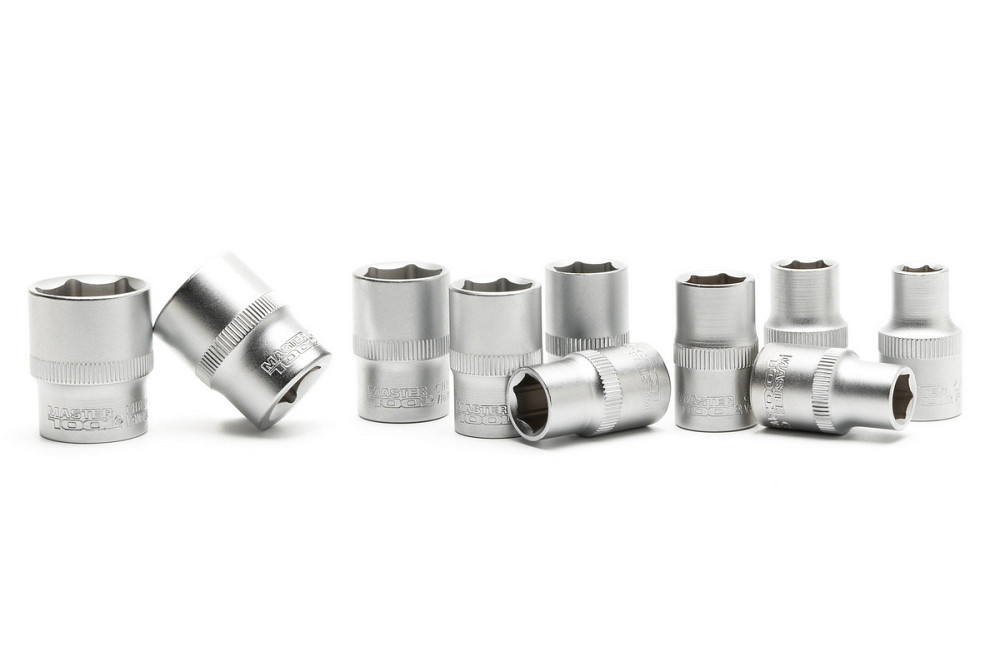 Набор головок торцевых 6-гранных MASTERTOOL ½" 10-24 мм L 40 мм CrV 10 шт 78-1211 Харків - зображення 5