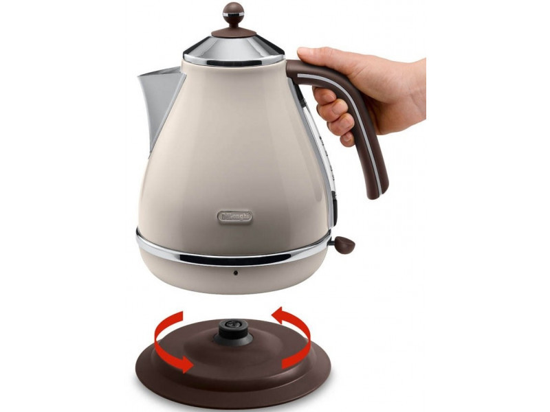 Электрочайник DeLonghi KBOV-2001-BG 1.7 л бежевый Київ - зображення 2