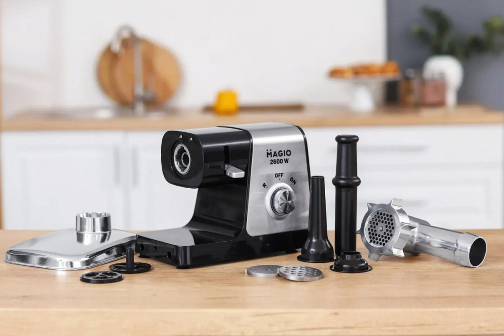 Мясорубка электрическая Magio MG-262 2600 Вт серебристая Київ - зображення 6
