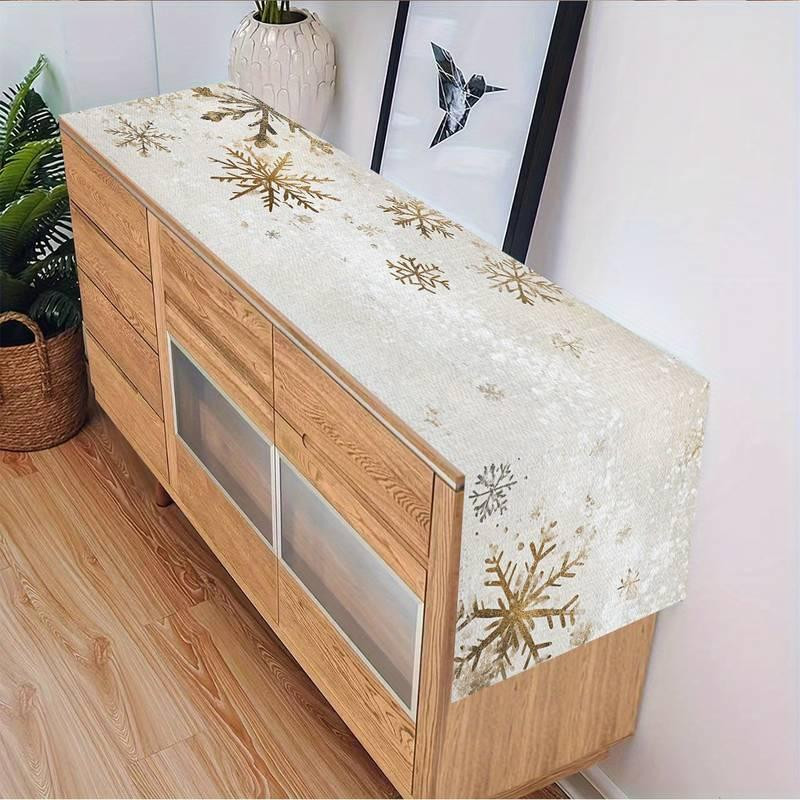 Дорожка новогодняя Снежинки Leeseph 180см беж Mv065 Одесса - изображение 3