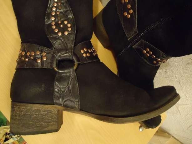 Сапоги ботинки Кожа нубук весна-осень р. 40 Италия Київ - зображення 3