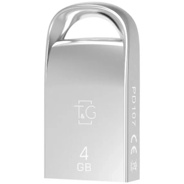 Флеш пам'ять T&G Short 107 4Gb Metal Silver Харків - зображення 1
