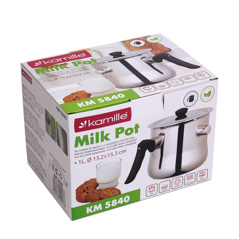 Молоковарка Kamille со свистком 1 л KM 5840 Одеса - зображення 9