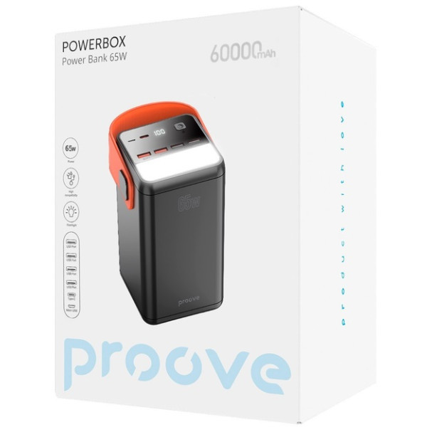 Power Bank Proove Powerbox 65W 60000mAh Black (PBPB65412201) (Код товару:39035) Харків - зображення 5