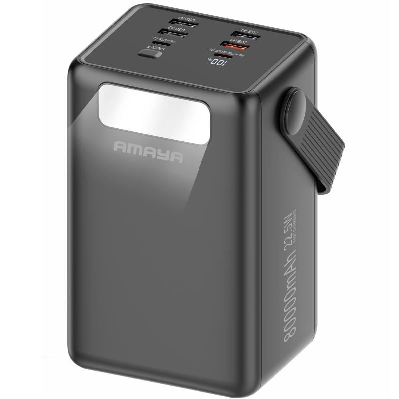 Портативное ЗУ Power Bank Amaya APB-80 22.5W flashlight with cable 80000 mAh Херсон - зображення 1