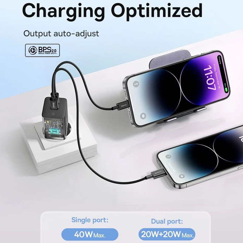 СЗУ Baseus GaN5 Pro OS + Type-C to Type-C 40W (CCGP18010) Херсон - изображение 5