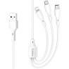 Кабель Gelius Voltix 3-in-1 Type-C to Type-C+MicroUSB+Lightnong 2.4A 1m (GP-UCN015) White Харків