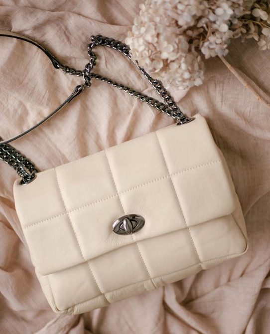 Кожаная сумка Италия светло бежевая Вера пелле TS000170 Киев - изображение 2