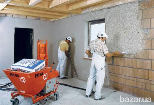 Машинная штукатурка стен и стяжка. 220/380 вт Київ - зображення 1