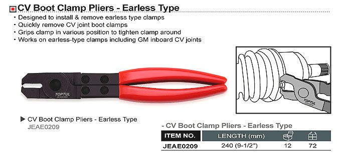 Клещи для хомутов ШРУСа TOPTUL JEAE0209 Харьков - изображение 2