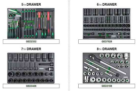 Тележка с инструментом для автосервиса TOPTUL (Pro-Plus) 8 секций 448ед. серая GE-44803 Харьков