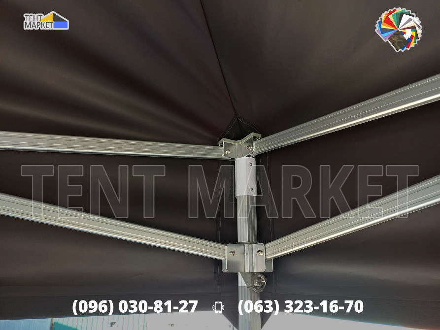 Намет розкладний 8х4. Шатер розсувний Чорний тент трансформер. Виготовлення шатри, тенти для наметів Запорожье - изображение 8