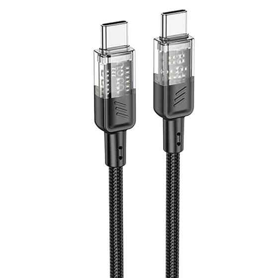 Дата кабель Hoco U129 Spirit Transparent Type-C to Type-C 60W (1.2m) Херсон