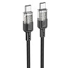 Дата кабель Hoco U129 Spirit Transparent Type-C to Type-C 60W (1.2m) Херсон