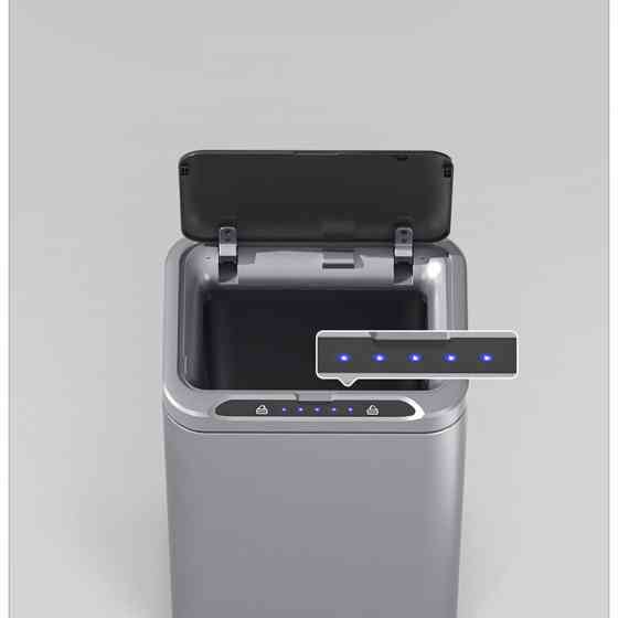 Сенсорное ведро для мусора JAH 13 л прямоугольное серебряный металлик с внутренним ведром Київ