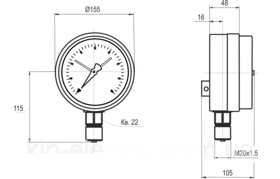 Манометр электроконтактный МТ-4С от 0 до 1 МПа (10 кгс/см2) - аналог ДМ2005СгУ3, ДМ2005-У2, ДМ2005ф, Київ