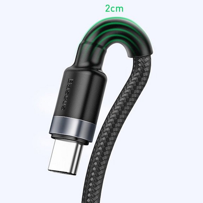 Дата кабель Baseus Cafule QC Double-Sided Blind Interpolation USB to Type-C 40W (1m) (CATKLF-PG) Херсон - изображение 2