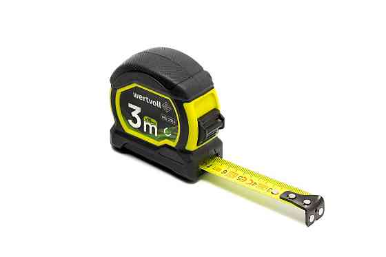 Рулетка WERTVOLL 3 м х 16 мм с магнитами фиксатор полотна покрытие TPR нейлоновое покрытие MS-2316 Харків