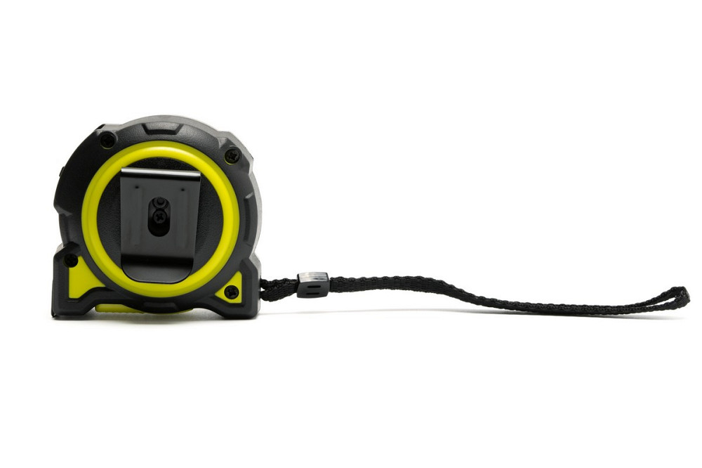 Рулетка WERTVOLL 5 м х 27 мм фиксатор полотна кнопка STOP покрытие TPR нейлоновое покрытие противоск Харків - зображення 3