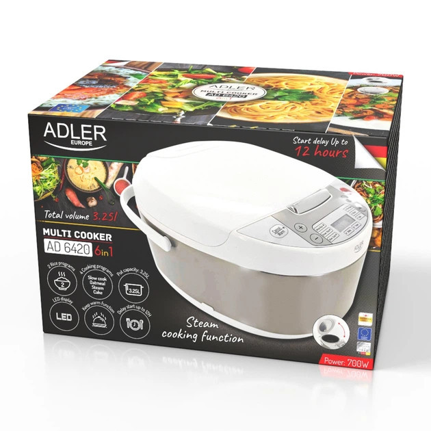 Мультиварка Adler AD 6420 700 Вт белая Київ - зображення 8