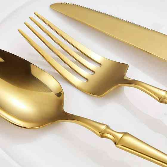 Набор столовых приборов Leeseph 30 предметов 6 персон золото Mv067 Одеса