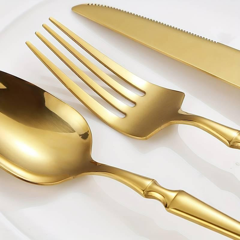 Набор столовых приборов Leeseph 30 предметов 6 персон золото Mv067 Одеса - зображення 5