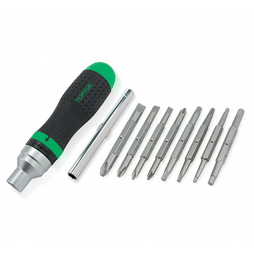 Трещоточная отвертка-битодержатель 1/4" TOPTUL 19-в-1 GAAR1002 Харків - зображення 1