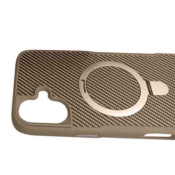 TPU+PC чехол Metal Buttons with MagSafe Carbon Ring для Apple iPhone 16 (6.1") Херсон