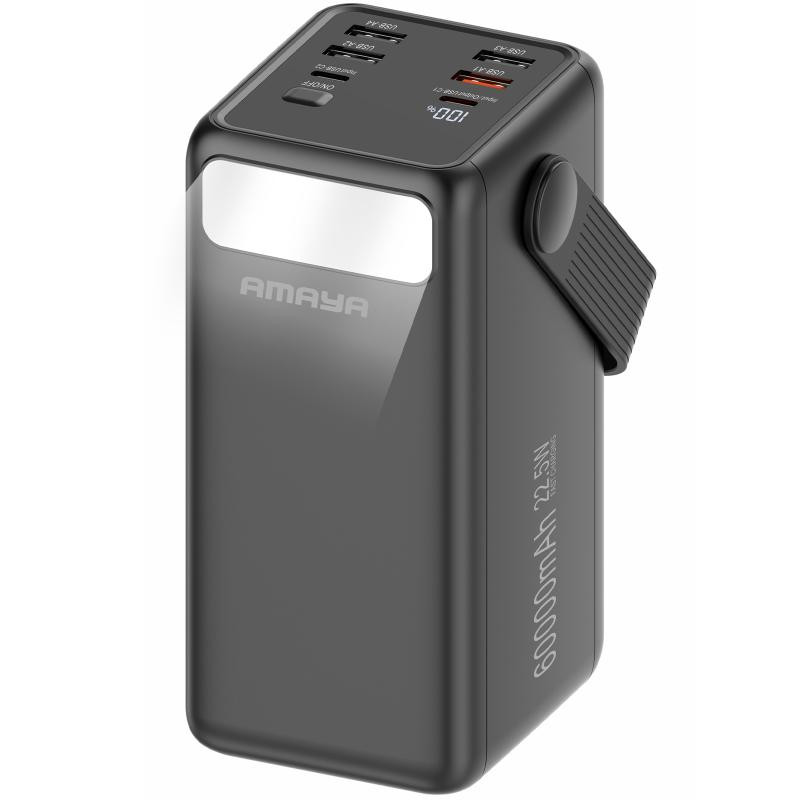 Портативное ЗУ Power Bank Amaya APB-60 22.5W flashlight with cable 60000 mAh Херсон - зображення 1