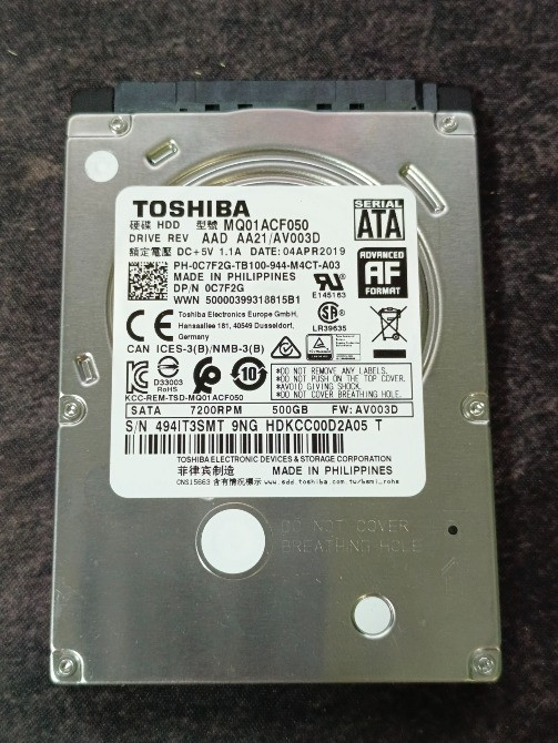 Жорсткий диск HDD 2.5" Toshiba 500gb Киев - изображение 1