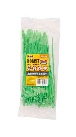 Хомут нейлоновый MASTERTOOL 3.6х200 мм 100 шт зеленый 20-1731 Харків